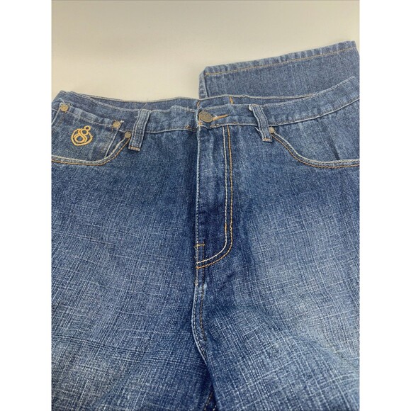 Eight 732 Jeans Mens 38x34 Stretch Embroidered Pockets Straight Leg Y2K Denim - Picture 5 of 10
